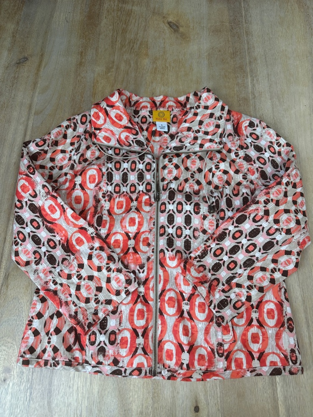Ruby Rd. Geometric Patterned Zip-Front Jacket - Picture 9 of 10